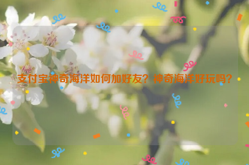 支付宝神奇海洋如何加好友？神奇海洋好玩吗？