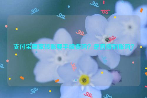 支付宝商家转账要手续费吗？是直接到账吗？