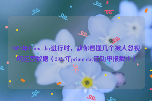 2022年Prime day进行时，教你看懂几个被人忽视的运营数据（2022年prime day活动申报截止）