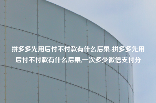 拼多多先用后付不付款有什么后果-拼多多先用后付不付款有什么后果,一次多少微信支付分