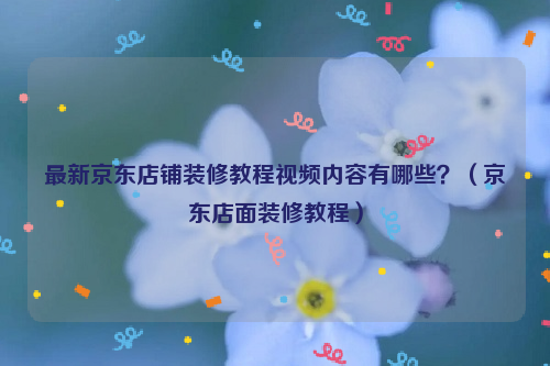 最新京东店铺装修教程视频内容有哪些？（京东店面装修教程）