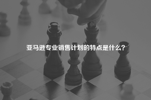 亚马逊专业销售计划的特点是什么？