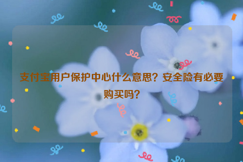 支付宝用户保护中心什么意思?安全险有必要购买吗?