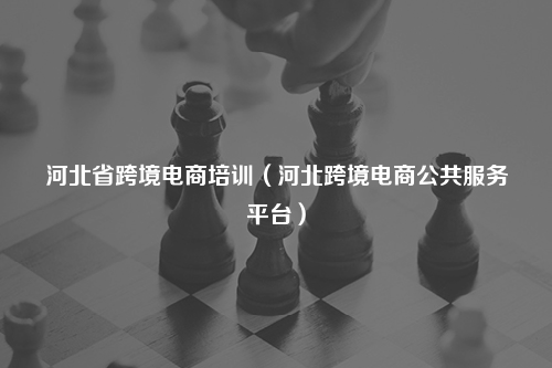 河北省跨境电商培训（河北跨境电商公共服务平台）