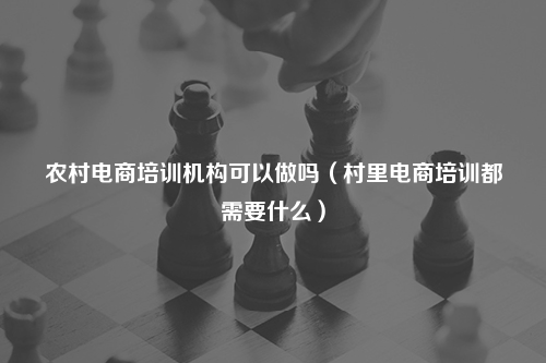 农村电商培训机构可以做吗（村里电商培训都需要什么）