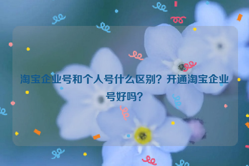 淘宝企业号和个人号什么区别?开通淘宝企业号好吗?