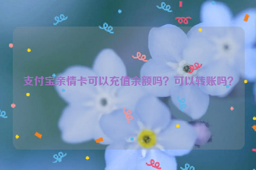 支付宝亲情卡可以充值余额吗？可以转账吗？