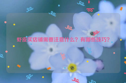 虾皮买店铺需要注意什么？有哪些技巧？