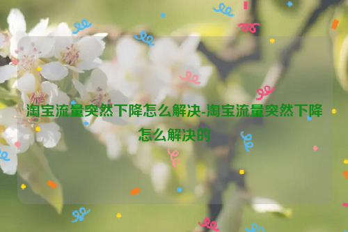 淘宝流量突然下降怎么解决-淘宝流量突然下降怎么解决的