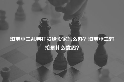 淘宝小二乱判打款给卖家怎么办？淘宝小二对接是什么意思？