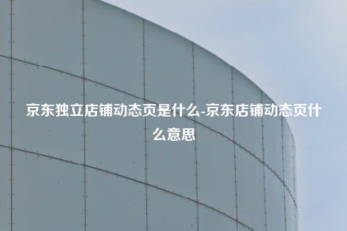 京东独立店铺动态页是什么-京东店铺动态页什么意思