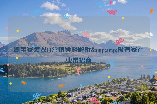 淘宝家装双11营销策略解析&amp;极有家产业带招商